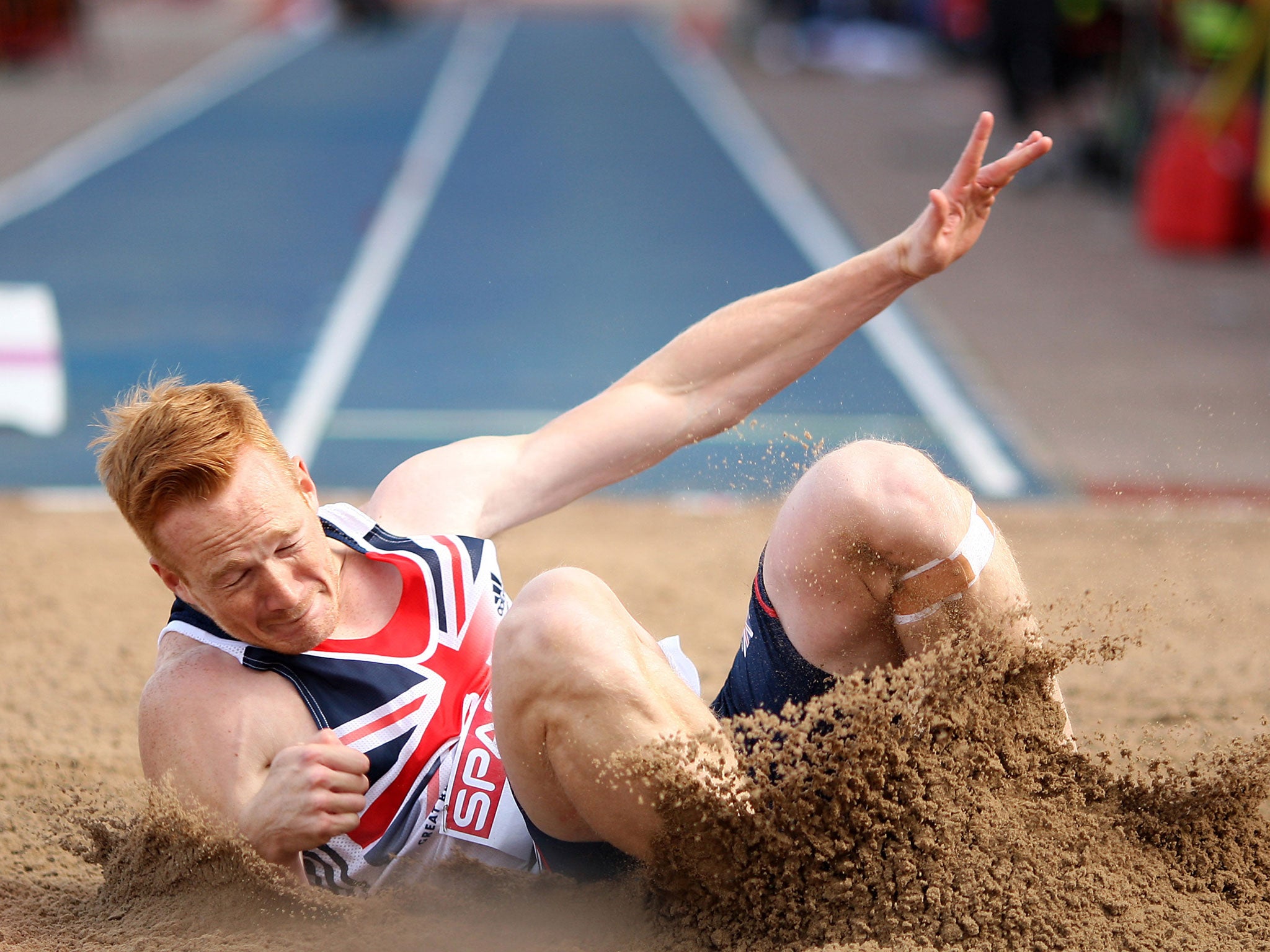 Business end: Greg Rutherford is among a growing crop of British athletes having to look elsewhere for funds