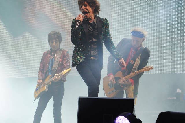 The Rolling Stones performing at Glastonbury