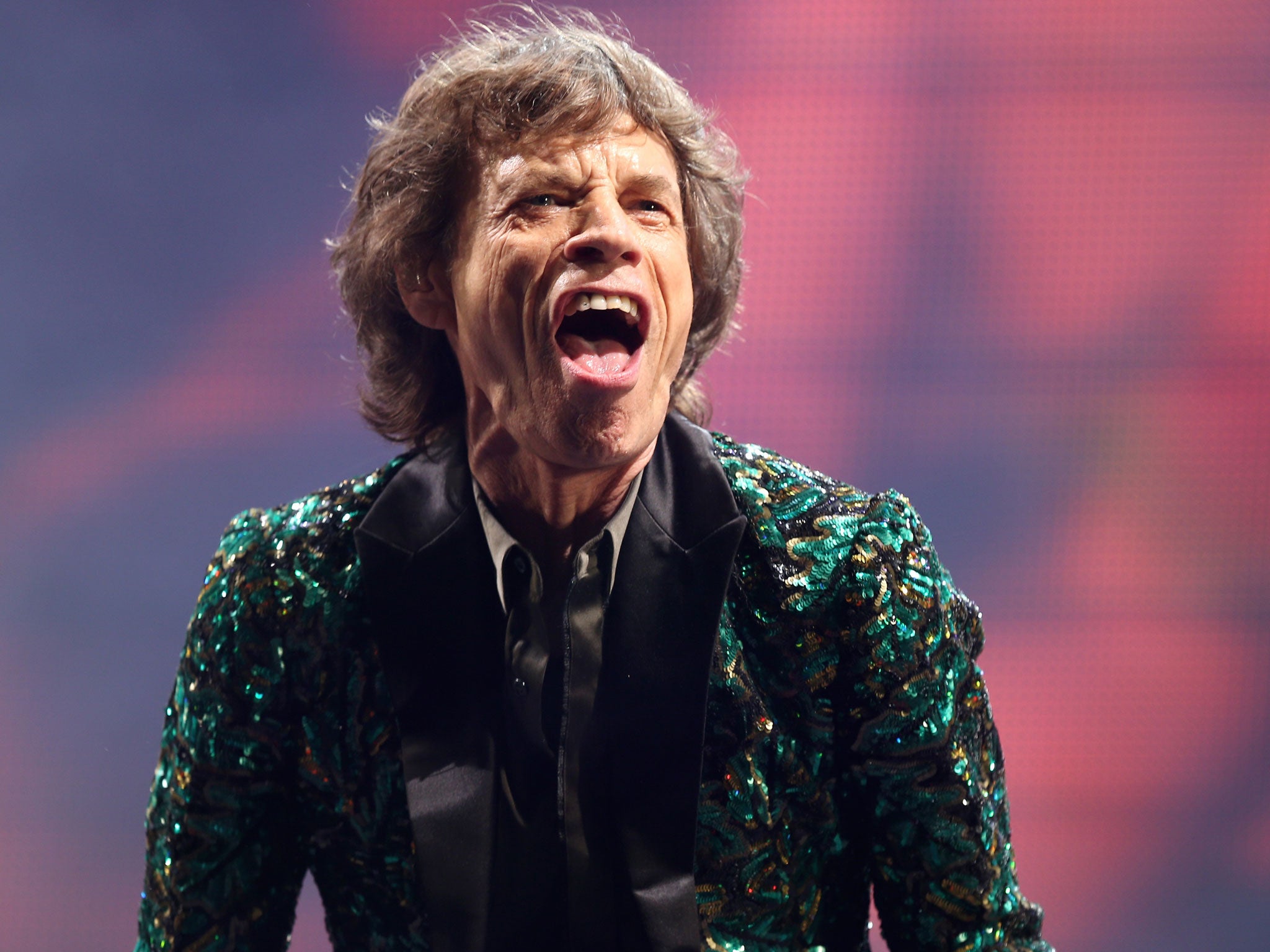 Mick Jagger performing at Glastonbury