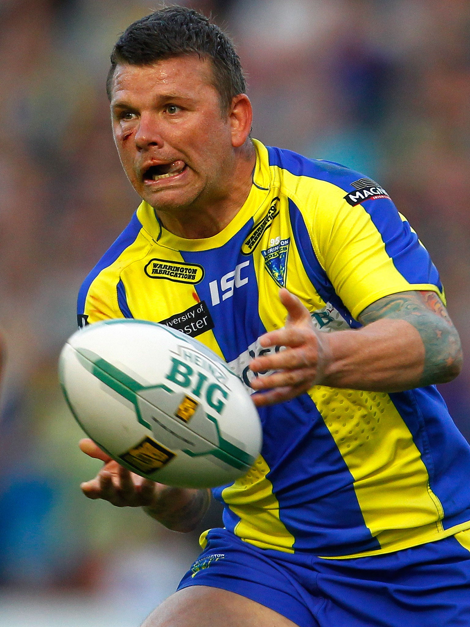 Warrington’s Lee Briers started and finished their second try