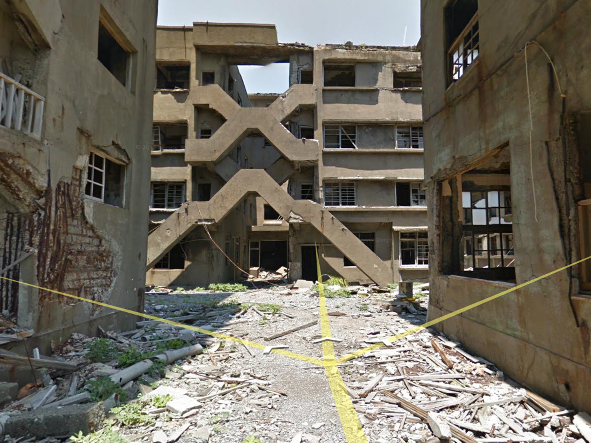 Hashima Island is a former industrial town that was abandoned after Mitsubishi closed the final remaining coal mine in 1974