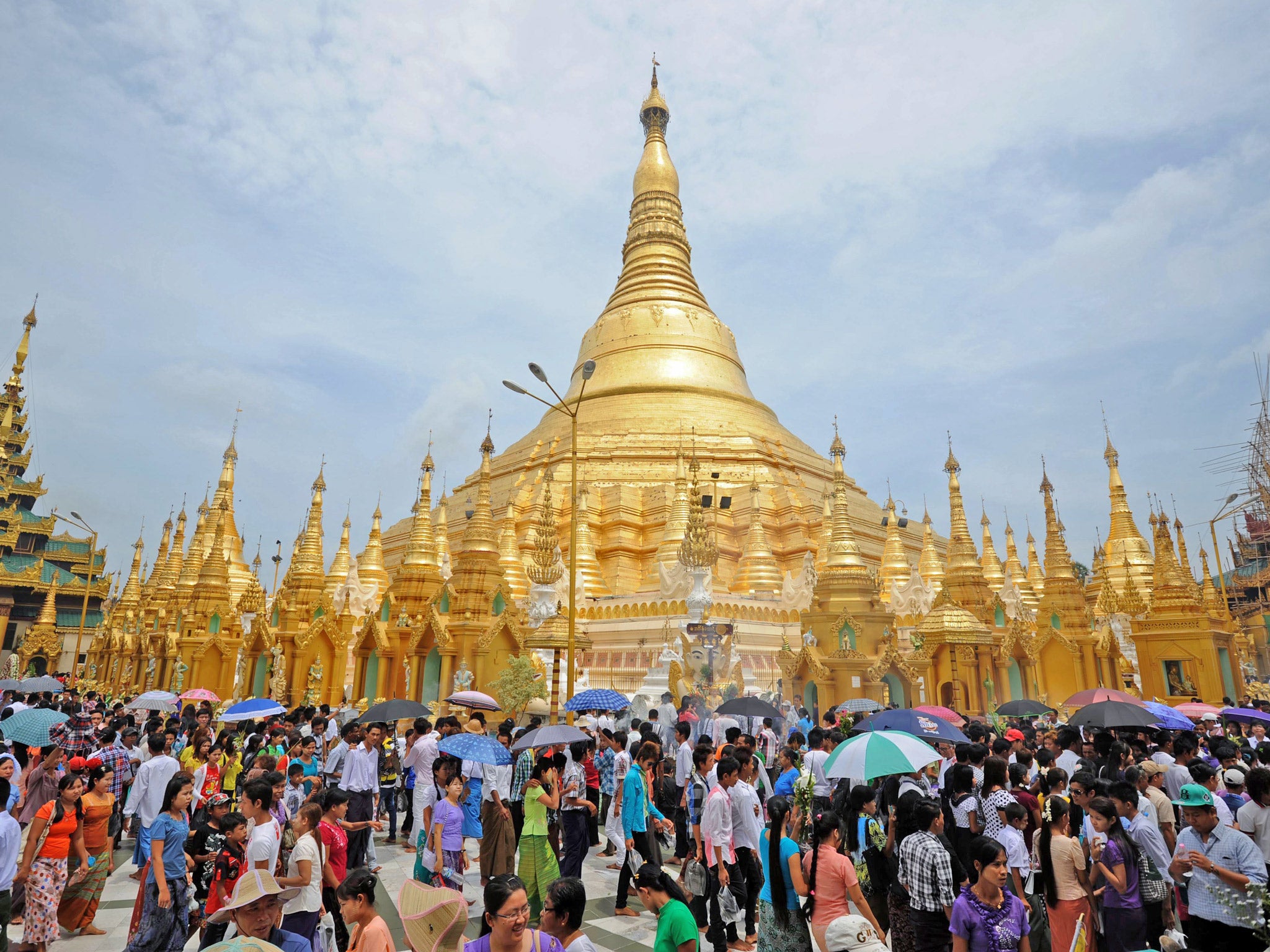 Shwedagon pagoda on the full moon day in Rangoon