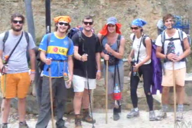 The six backpackers who have been accused of murder in Peru