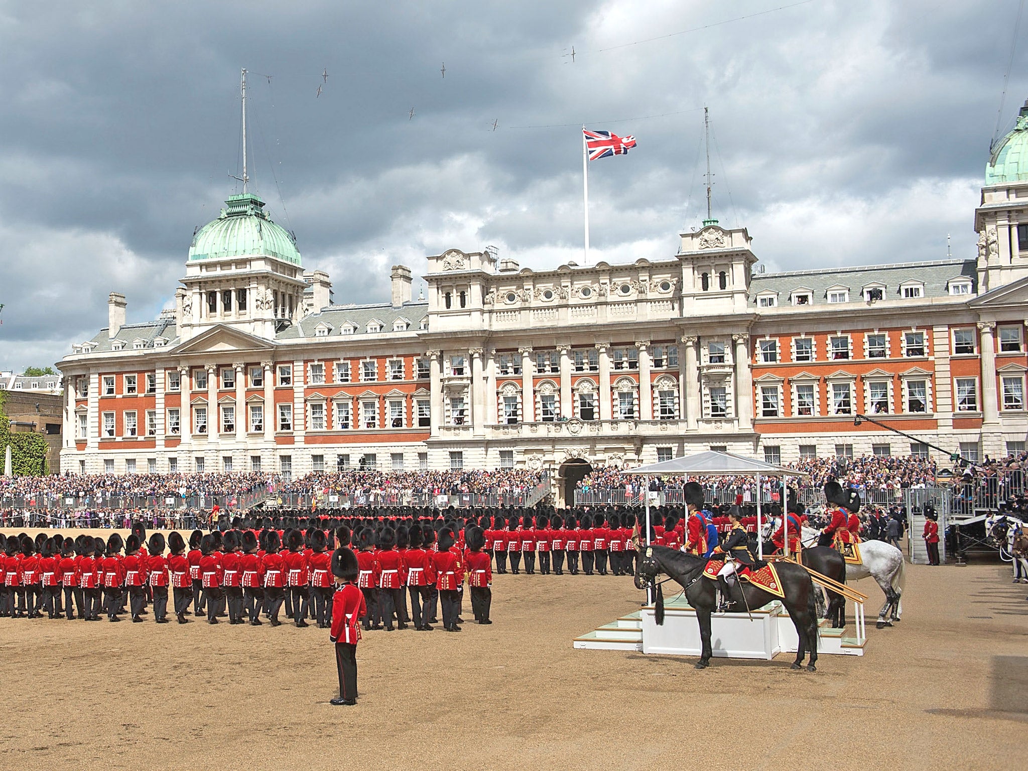 The Old Admiralty Building, pictured here at Trooping the Colour last month, is part of the complex near Whitehall