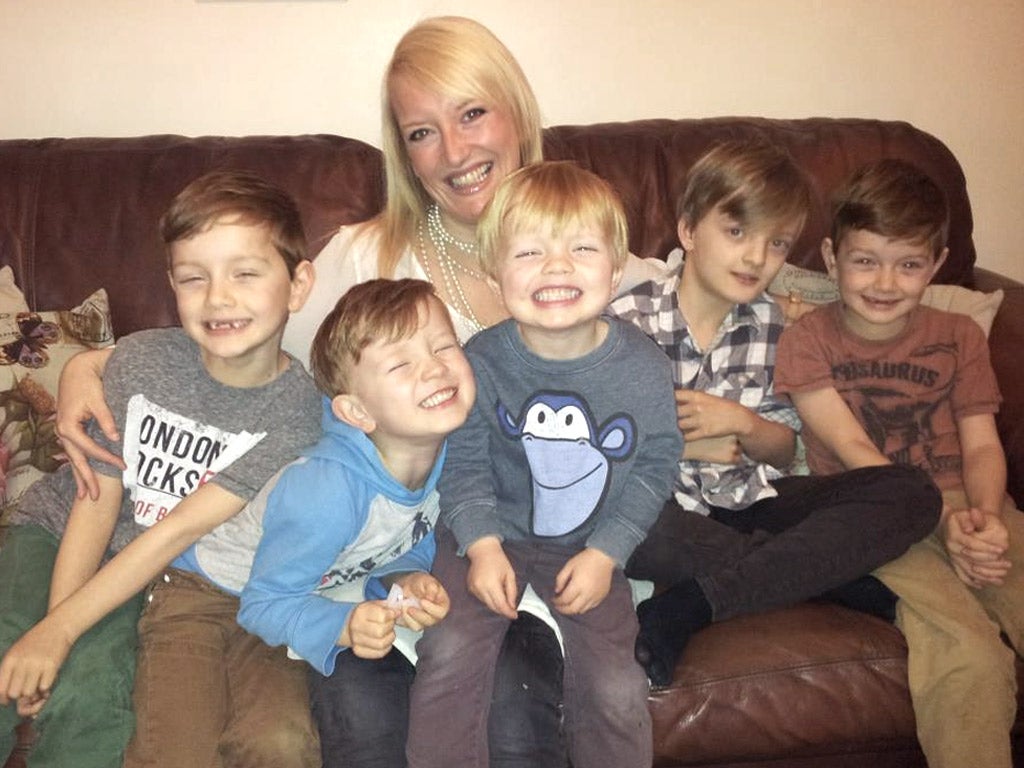 Michelle Priestley and her five boys