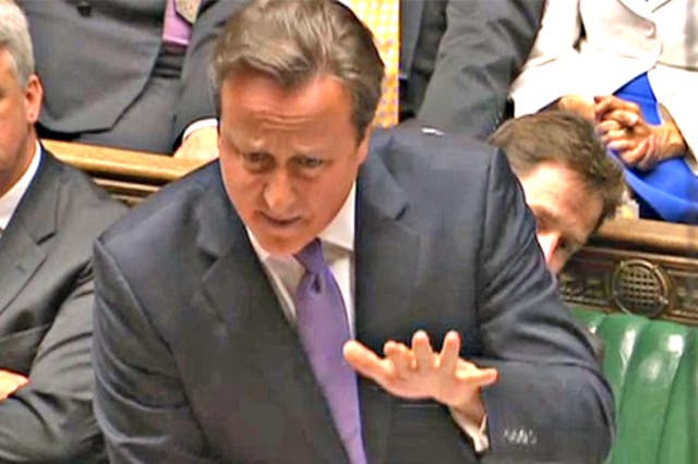 David Cameron during Prime Minister's Questions