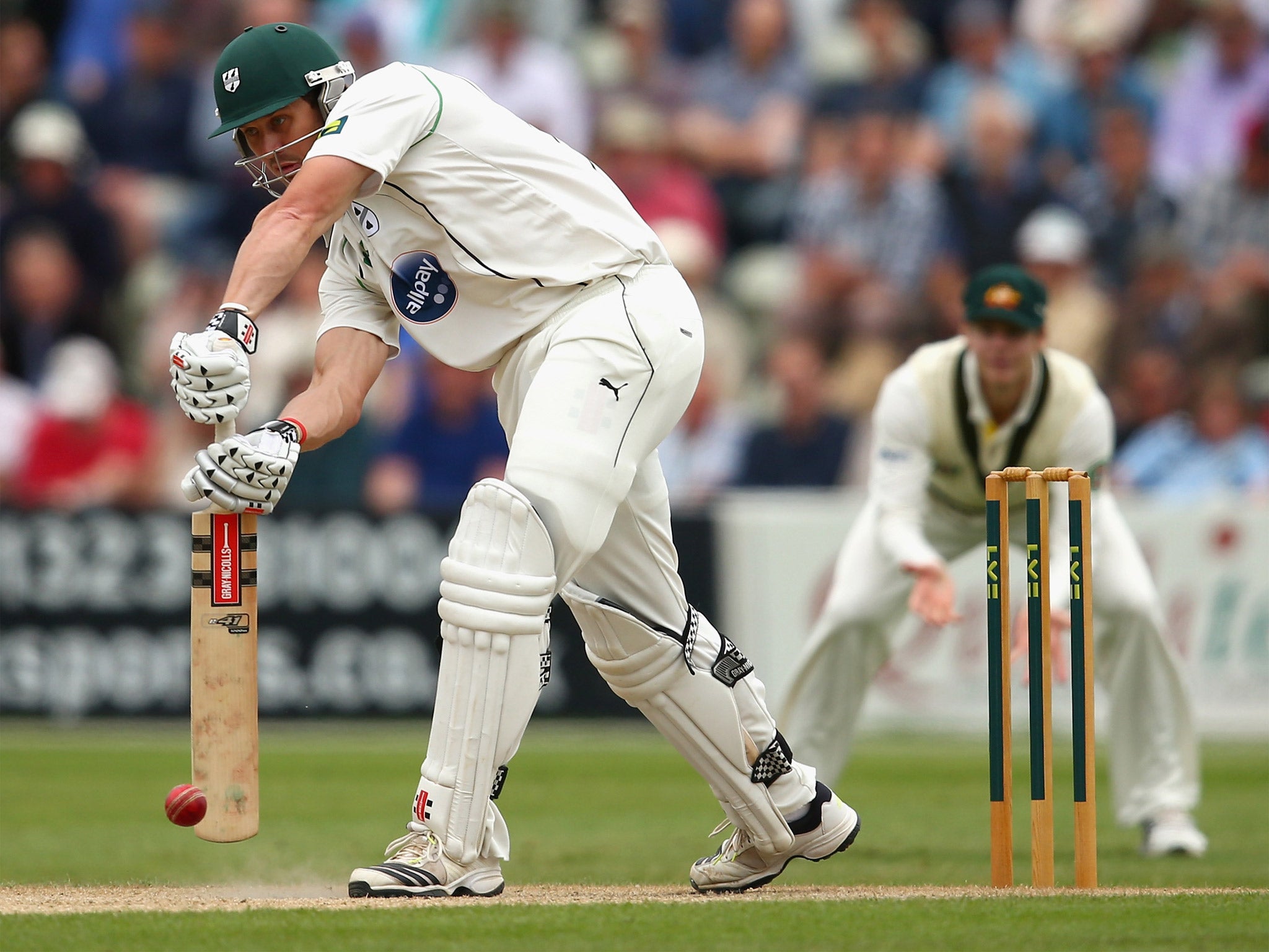 Nick Compton piles on the runs against the Australians at New Road