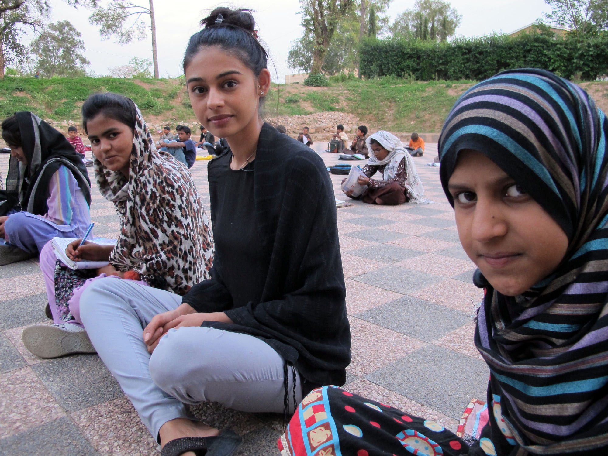 Shot for Going to School: pupils at a makeshift school for underprivileged kids in Islamabad