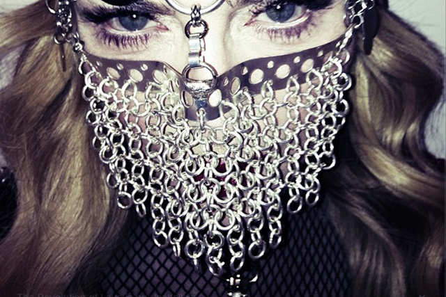 Madonna poses in a chainmail niqab for a photoshoot with US Harper's Bazaar 