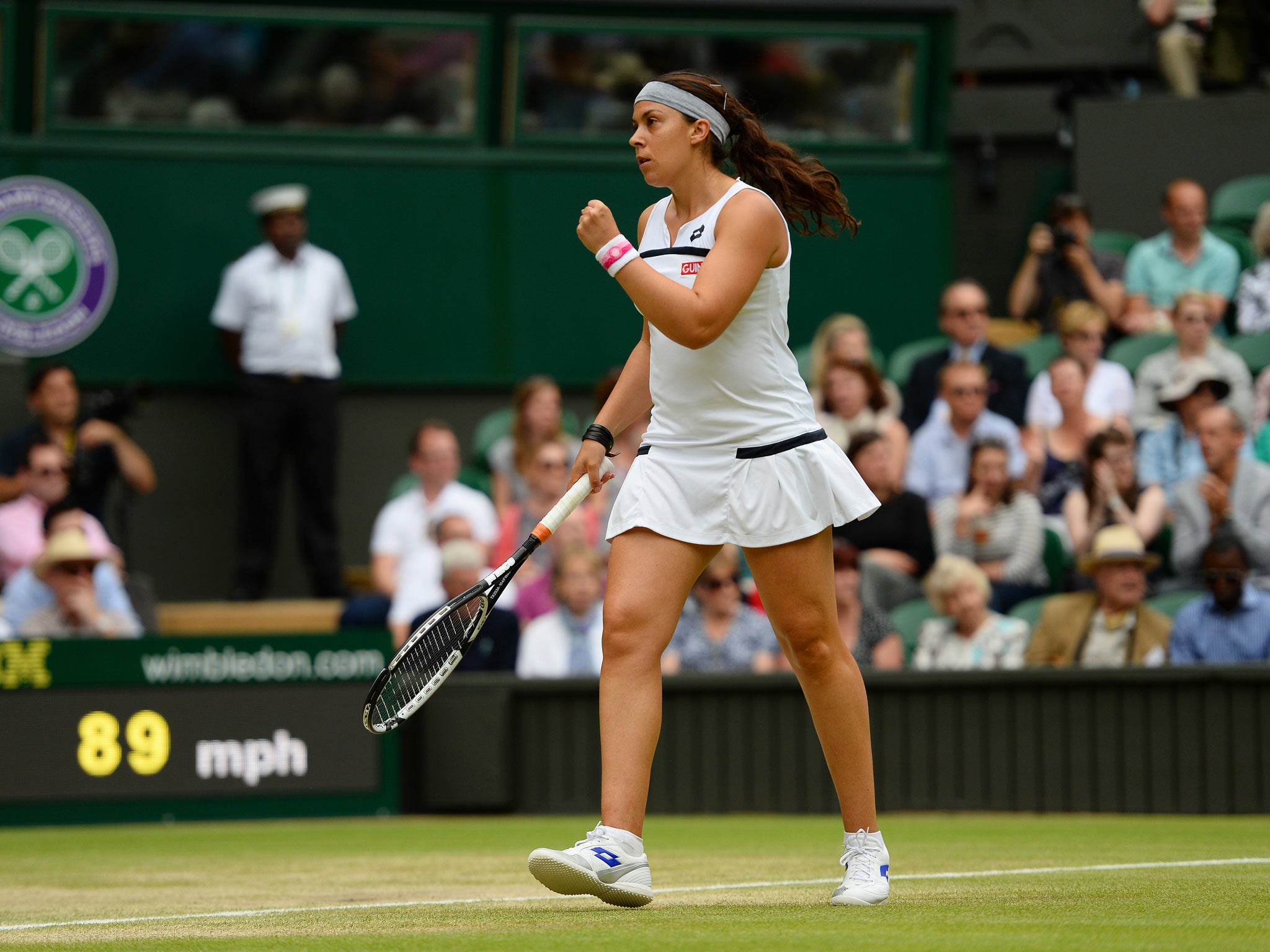 Marion Bartoli in action against Kirsten Flipkens