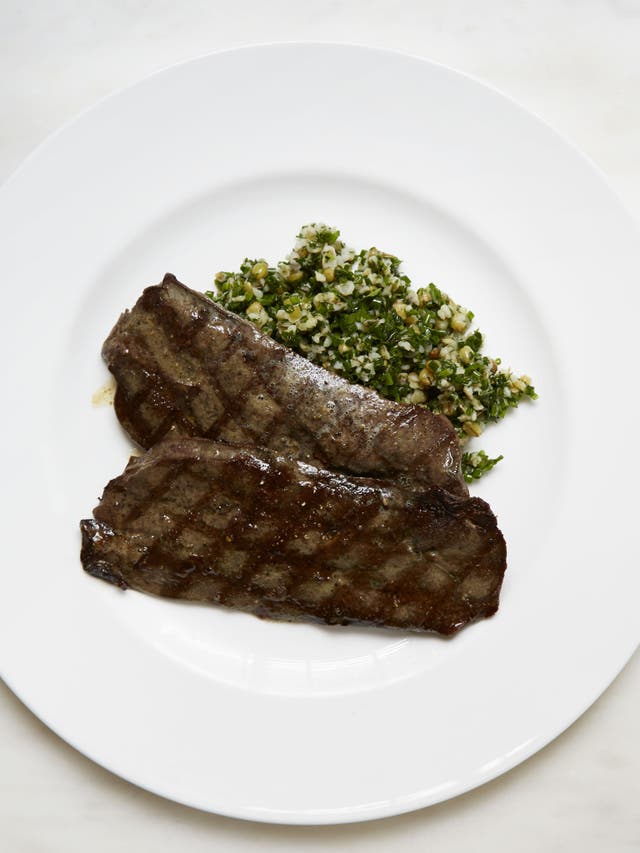 Lamb's liver with herb freekeh