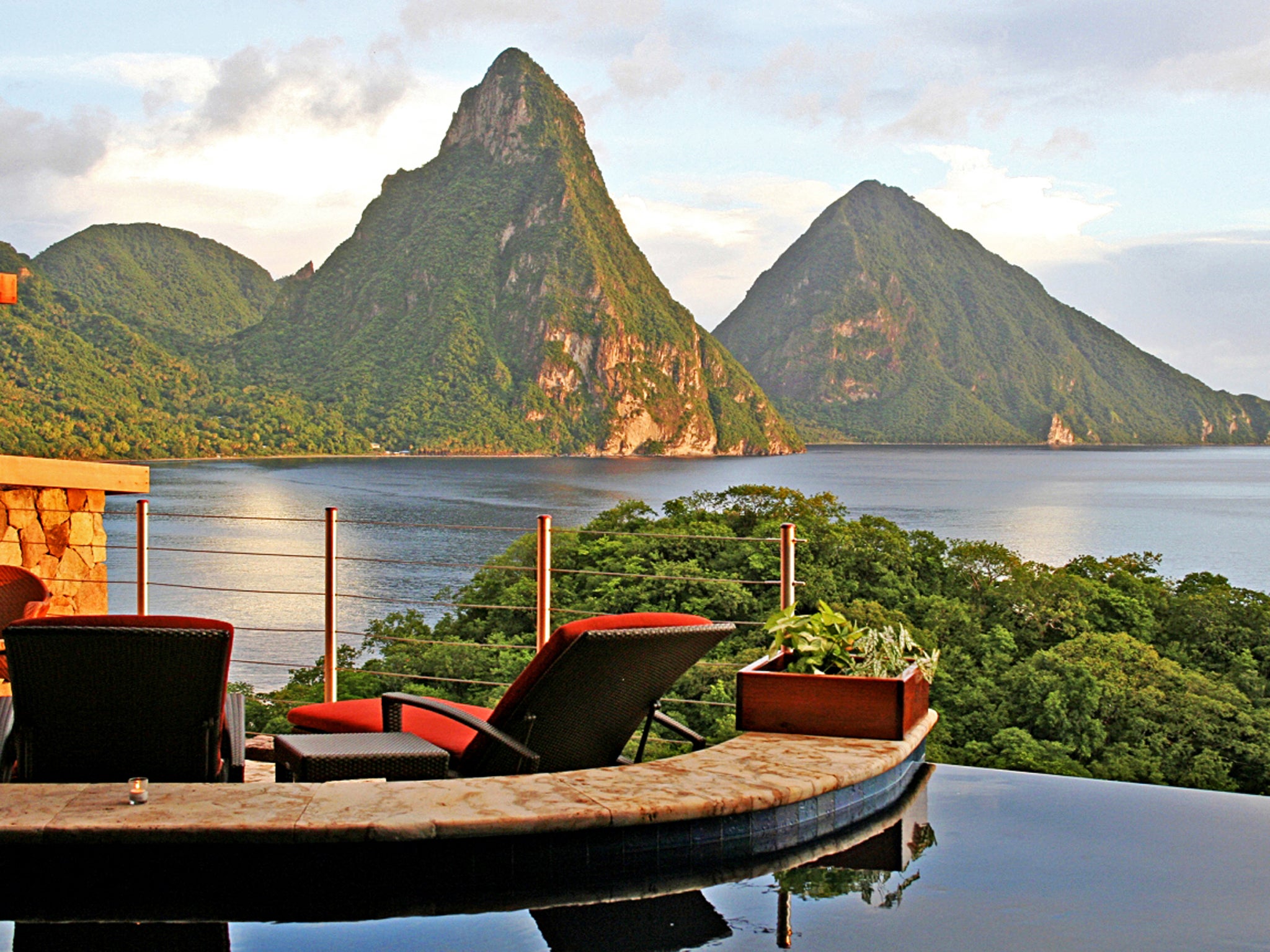 Peak condition: a view of the Pitons from Jade Mountain in Saint Lucia