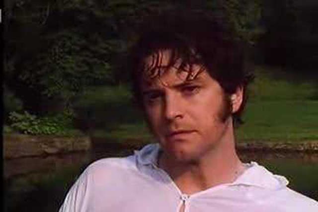 Colin Firth in the famous 'lake scene' in the BBC adaptation of Pride & Prejudice 