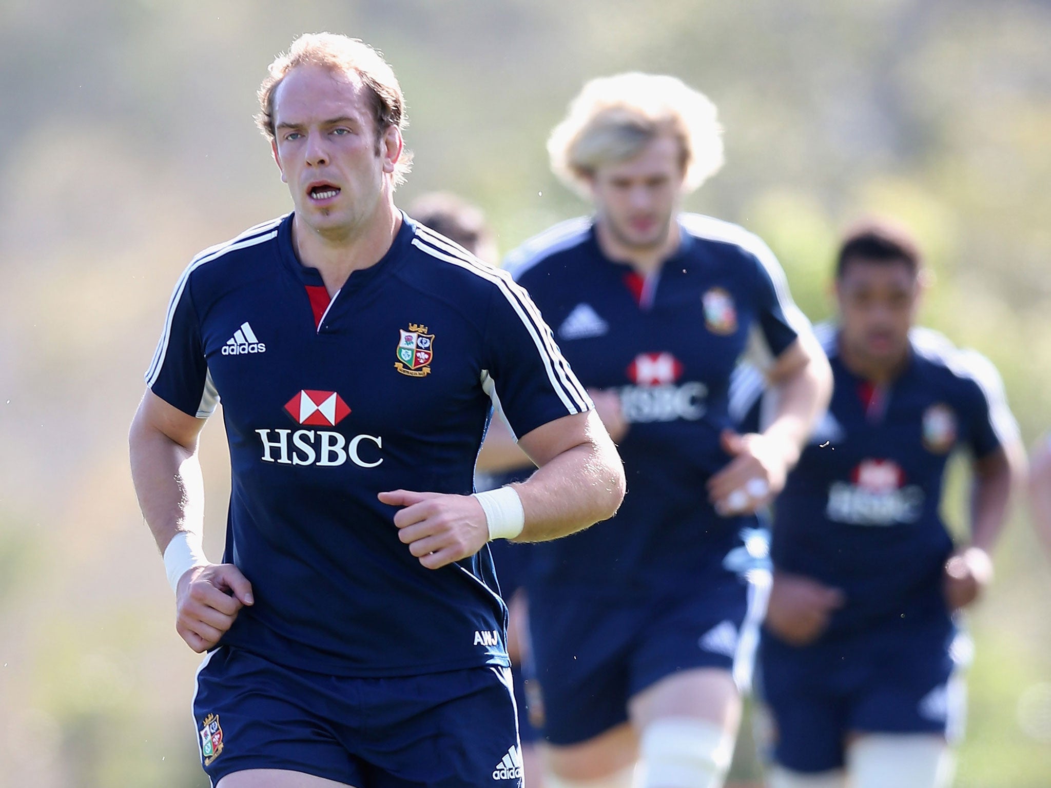 New Lions captain Alun Wyn Jones trains in readiness for the big Test