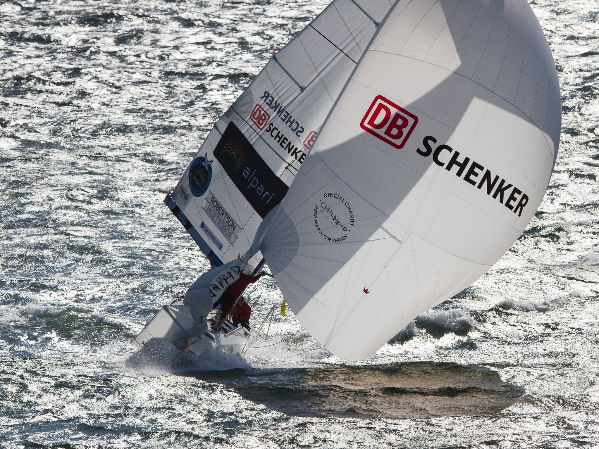 It was a rock and roll day for Kiwi Phil Robertson as he powered his way to the final of the Stena Match Cup Sweden in the Alpari World Match Racing Tour at windy Marstrand