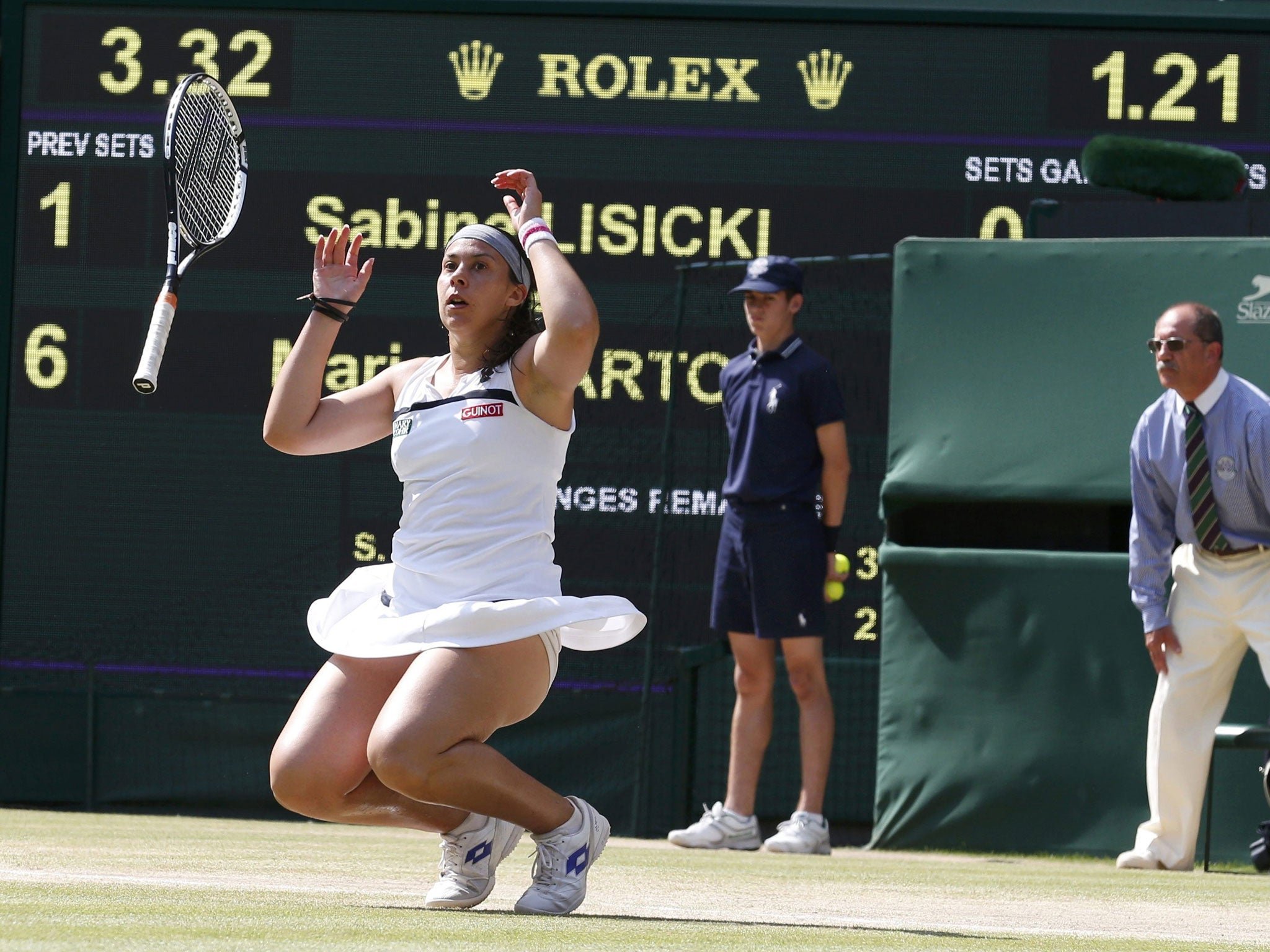 Slam dunk: Marion Bartoli celebrates on court