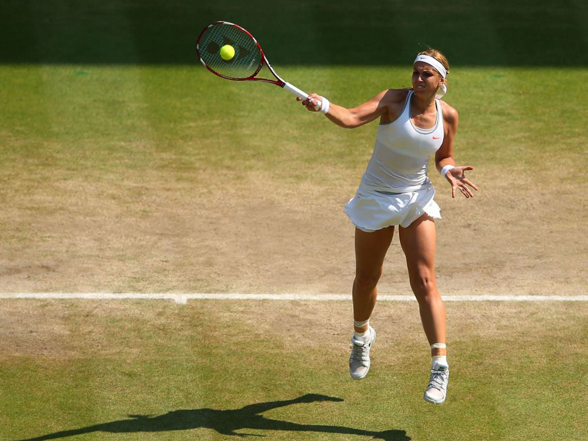 Sabine Lisicki faced a difficult match, with the magnitude of the occasion appearing to affect her
