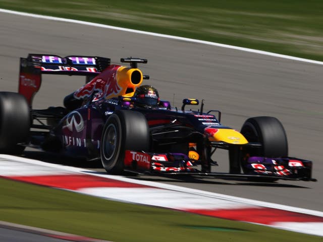 Sebastian Vettel on his way to victory in the German Grand Prix