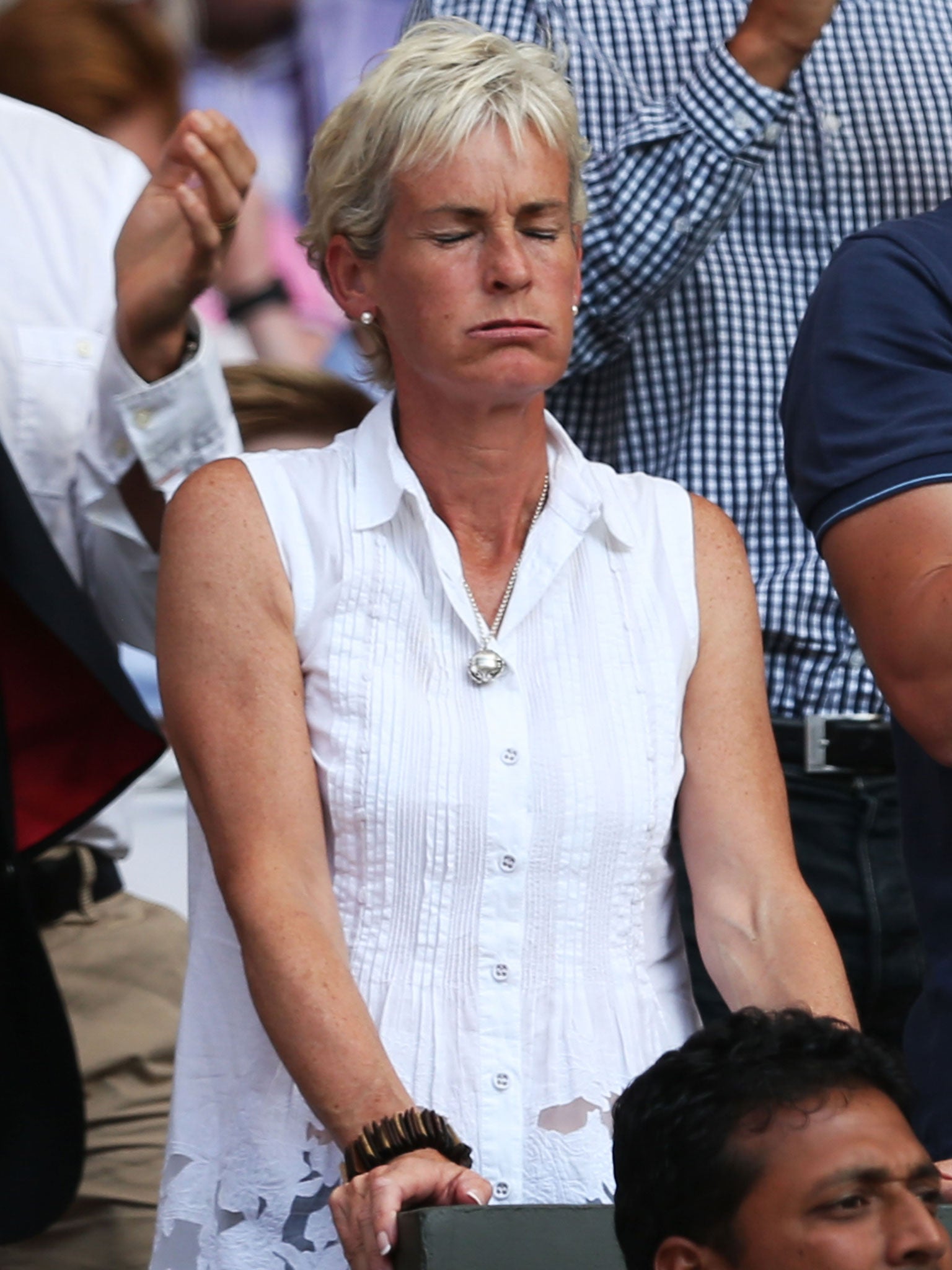 Judy Murray reacts after her son's victory in the Gentlemen's Singles Final match against Novak Djokovic