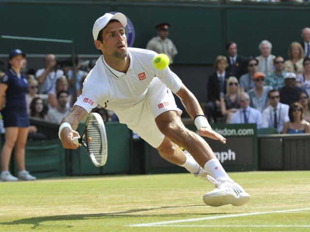 Novak Djokovic en route to defeat by Andy Murray