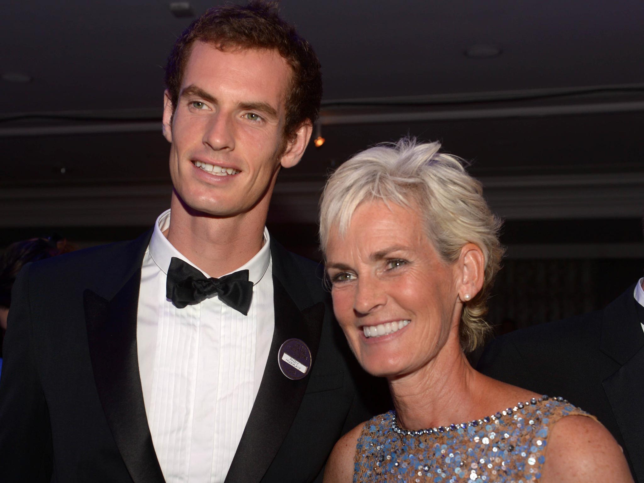 Great Britain's Andy Murray with his mother Judy Murray during the Champions Ball at the Intercontinental Hotel, London