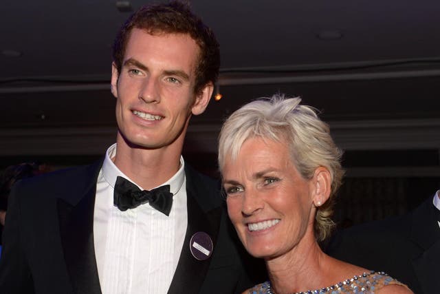 Great Britain's Andy Murray with his mother Judy Murray during the Champions Ball at the Intercontinental Hotel, London