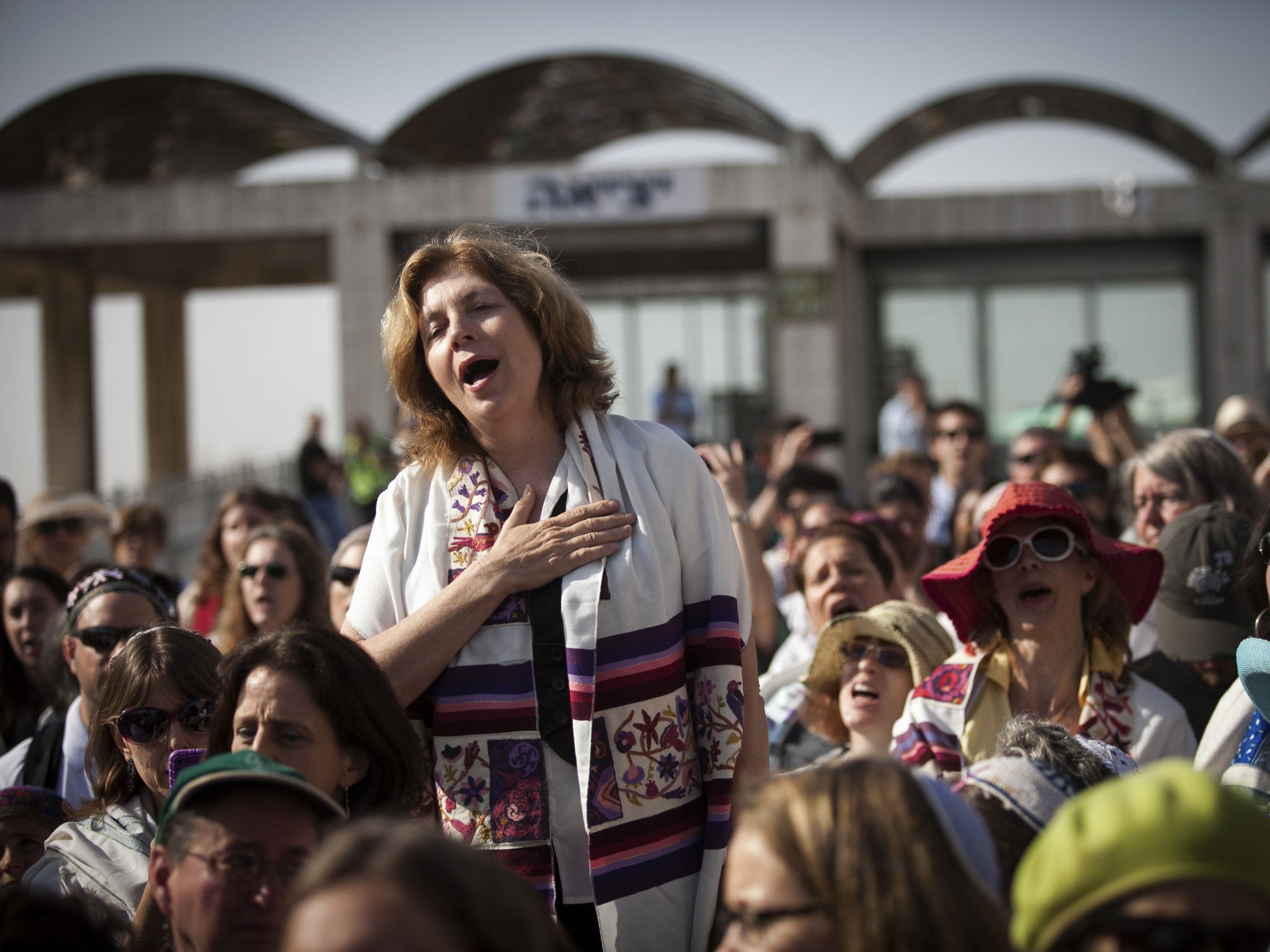 Israeli Jewish women, of the Women of the Wall organization, pray