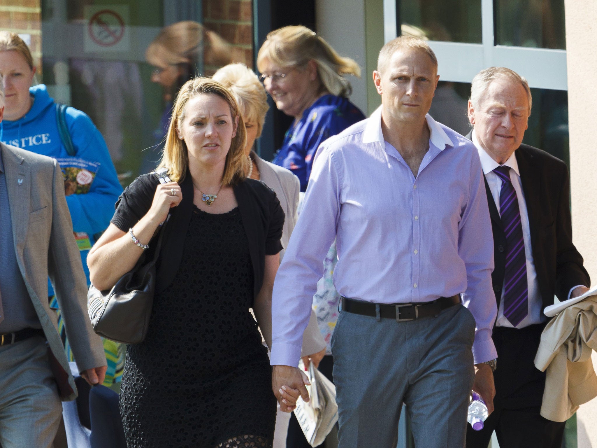 SAS sniper, Sergeant Danny Nightingale and wife Sally leaving his court martial in Bulford on 5 July