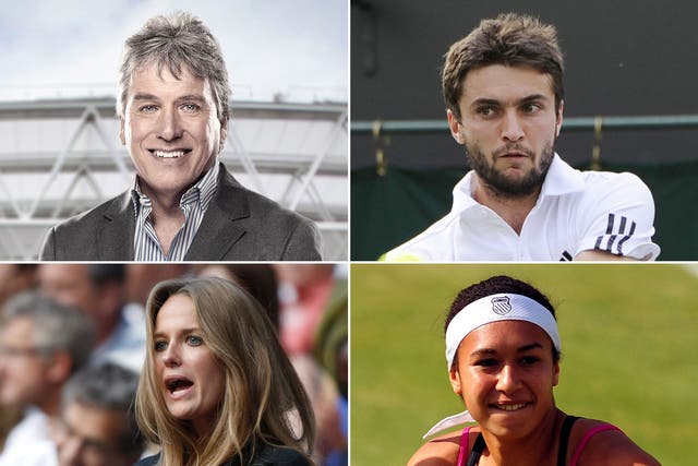 Clockwise from top left: John Iverdale, Gilles Simon, Heather Watson and Kim Sears