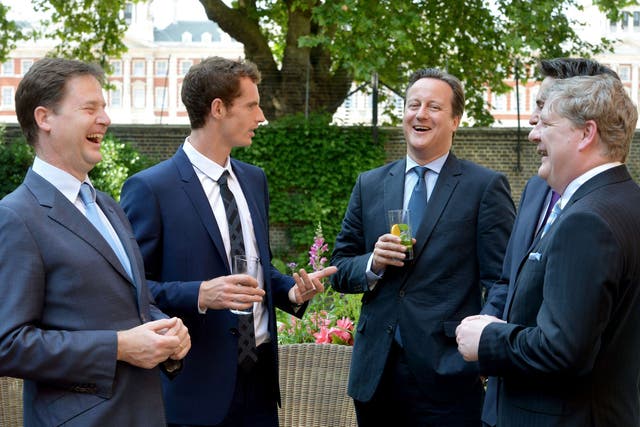 Andy Murray at Downing Street with (from left) Nick Clegg, David Cameron, Ed Miliband and SNP Westminster leader Angus Robinson