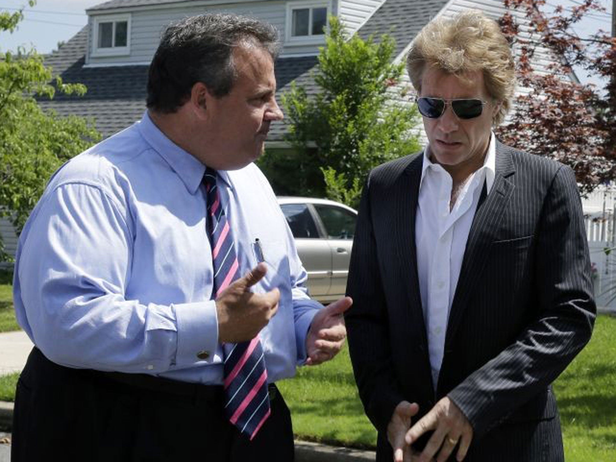 Governor Chris Christie (left) with Jon Bon Jovi