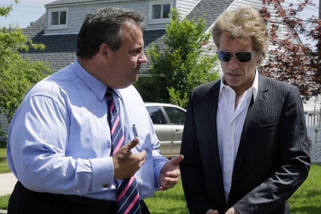 Governor Chris Christie (left) with Jon Bon Jovi