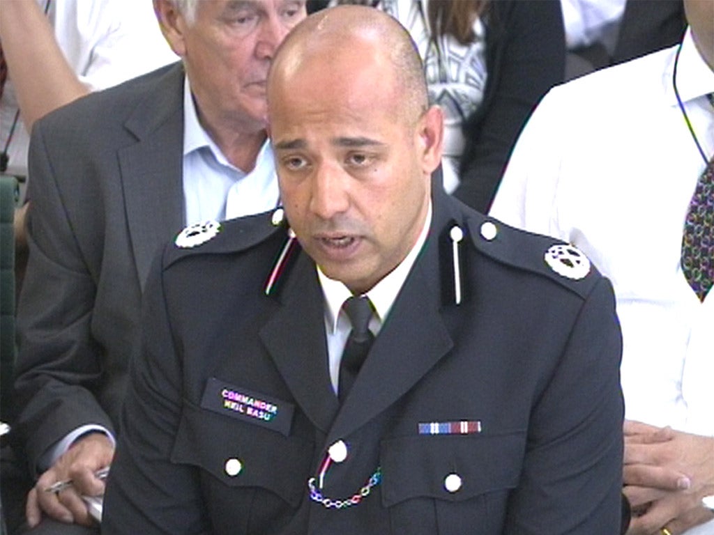 Metropolitan Police Commander Neil Basu speaks to the Home Affairs Select Committee