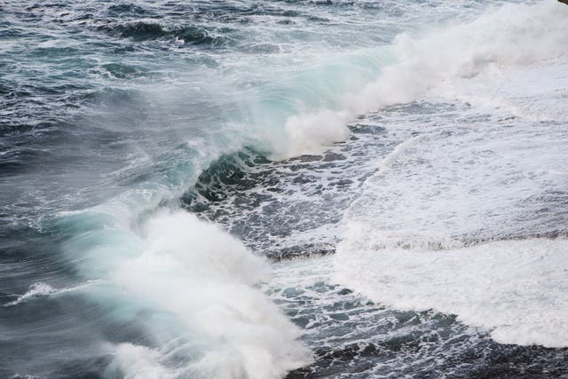 Waves crashing off Orkney in Sctoland