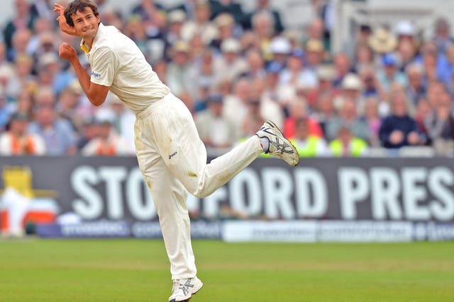 Ashton Agar bowls during England’s first innings