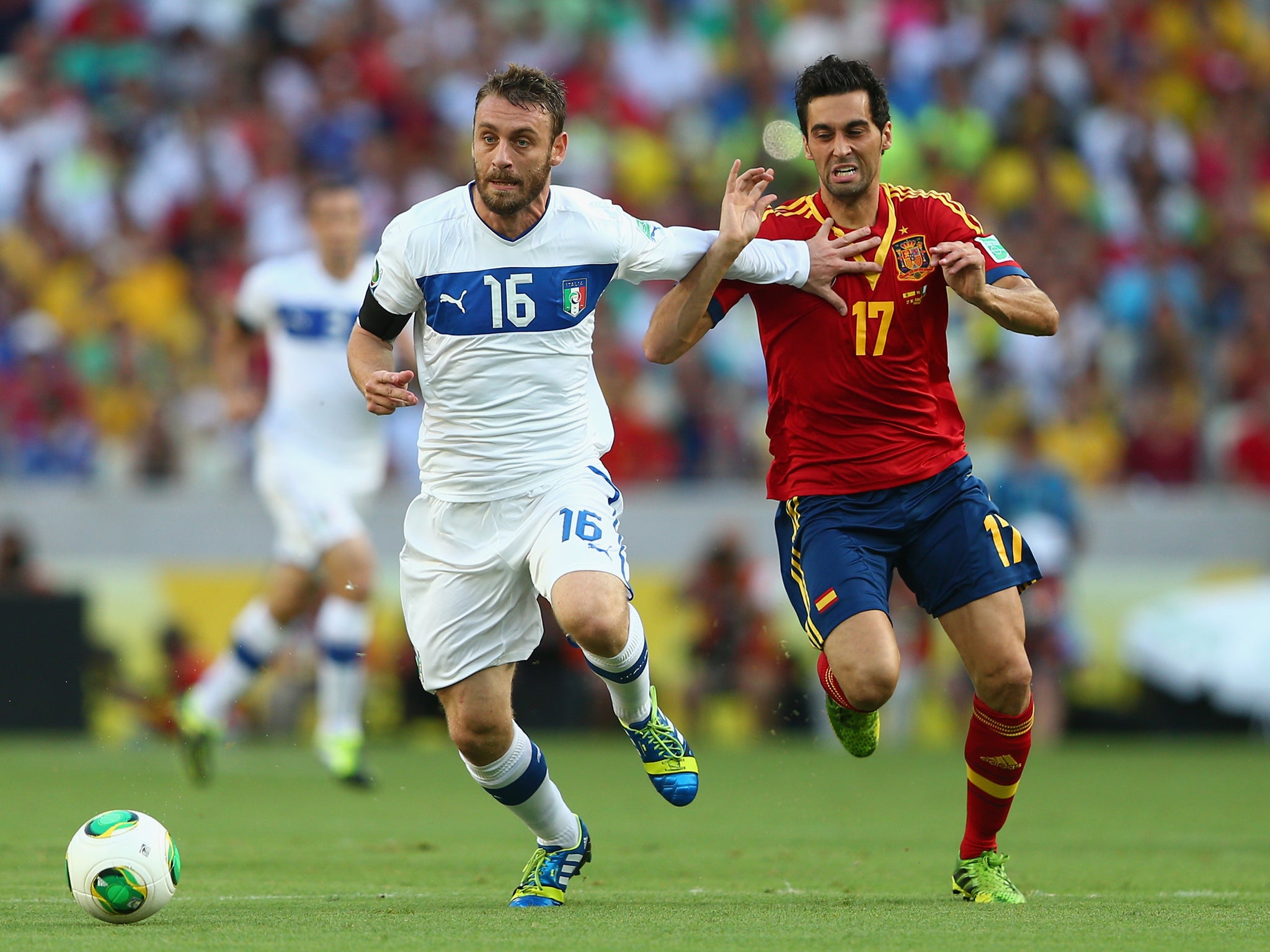 Daniele De Rossi in action for Italy during the Confederations Cup with Spain
