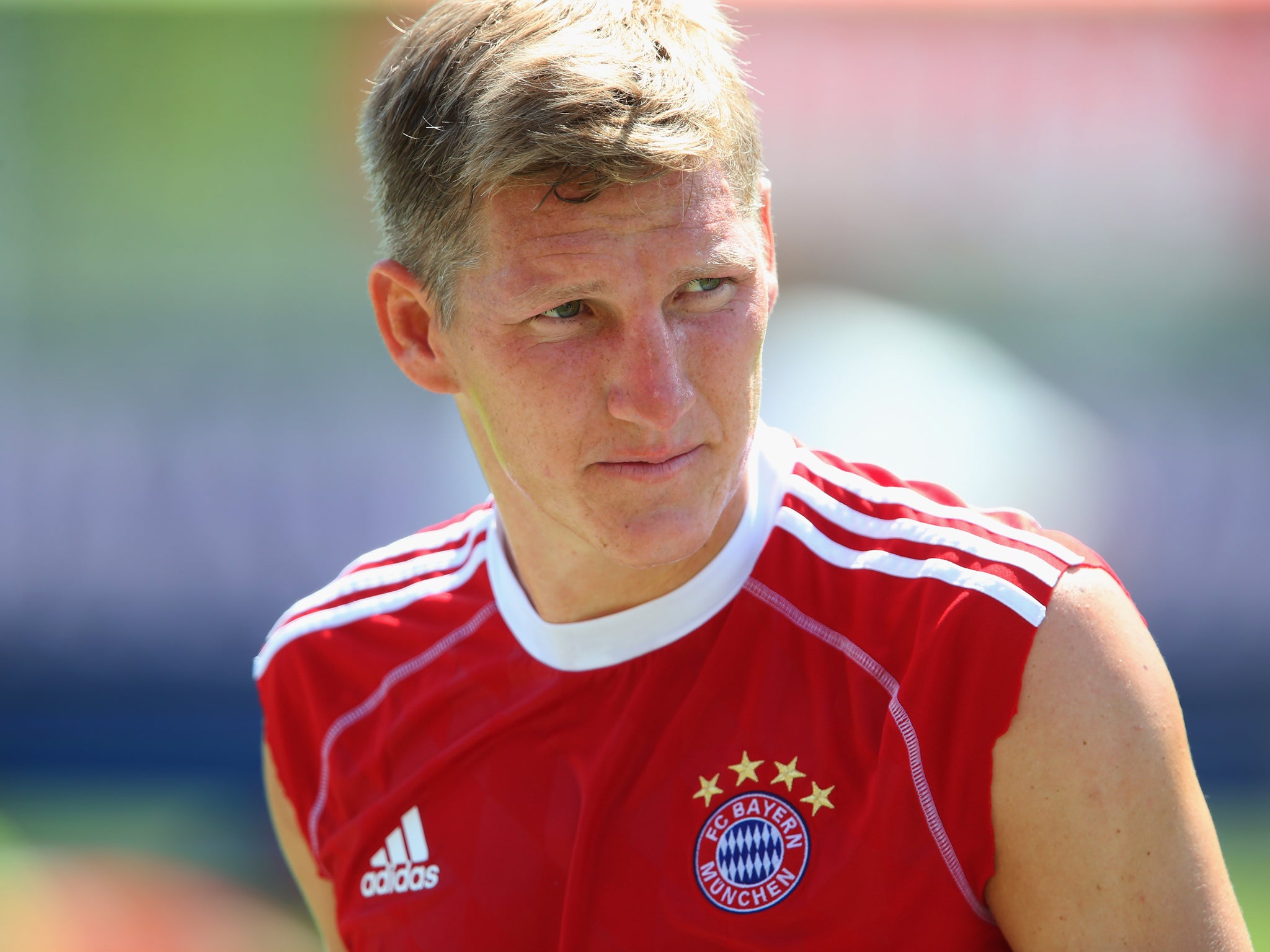 Bastian Schweinsteiger in pre-season training for Bayern Munich