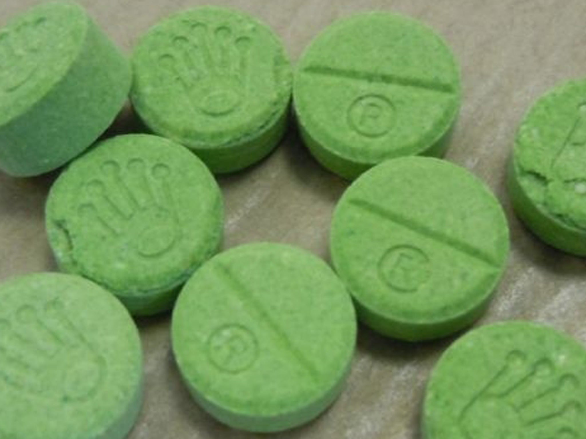 A photo issued by police Scotland of some tablets that are being sold as ecstasy that contain dangerous chemicals following a seventh death related to drug-taking