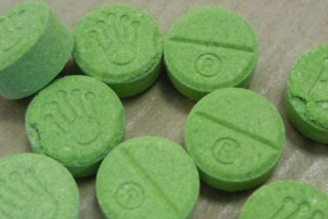 A photo issued by police Scotland of some tablets that are being sold as ecstasy that contain dangerous chemicals following a seventh death related to drug-taking