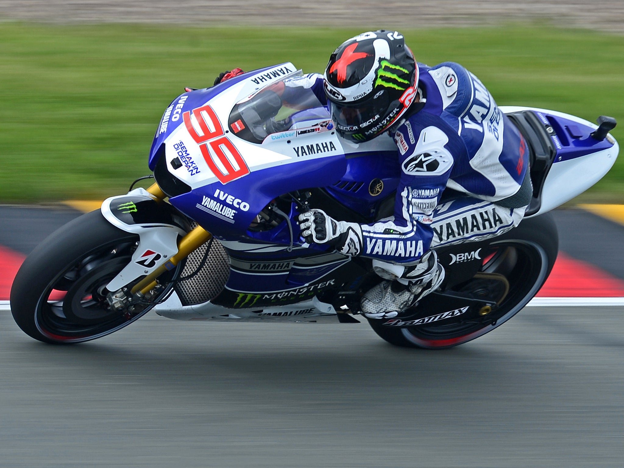 Jorge Lorenzo in action at the Sachsenring before he suffered his crash