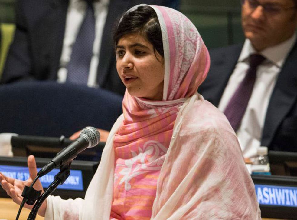 Malala Yousafzai, the 16-year-old Pakistani advocate for girls education who was shot in the head by the Taliban, speaks at the United Nations Youth Assembly