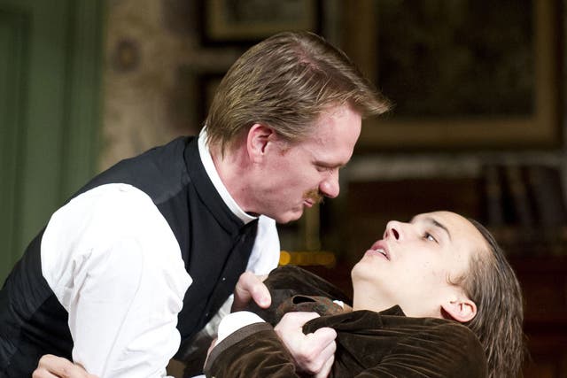 Cadding about: Jamie Parker's Reverend Morrell tackles Frank Dillane's poet in 'Candida'