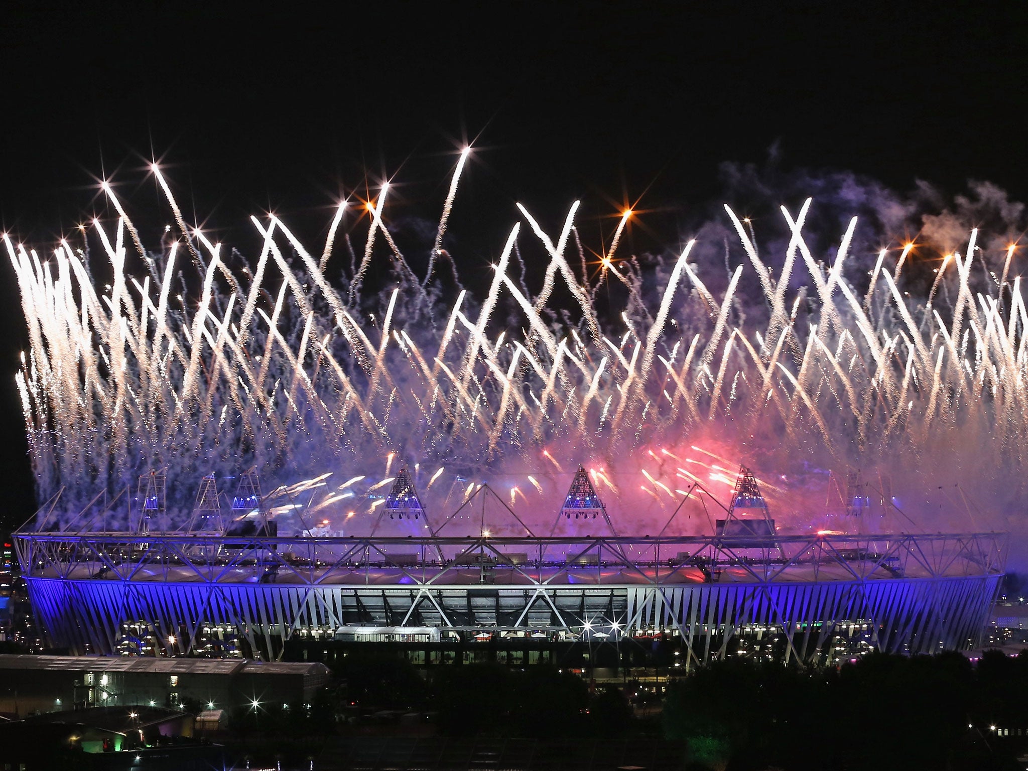 Fireworks draw to an end the opening ceremony of the 2012 London Olympic Games on July 28, 2012 in London, England.