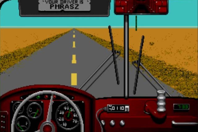 'One man. One Bus. Three hundred and sixty miles of simulated post-apocalyptic desert and the endless struggle between man and nature personified.' The tagline for computer game Desert Bus