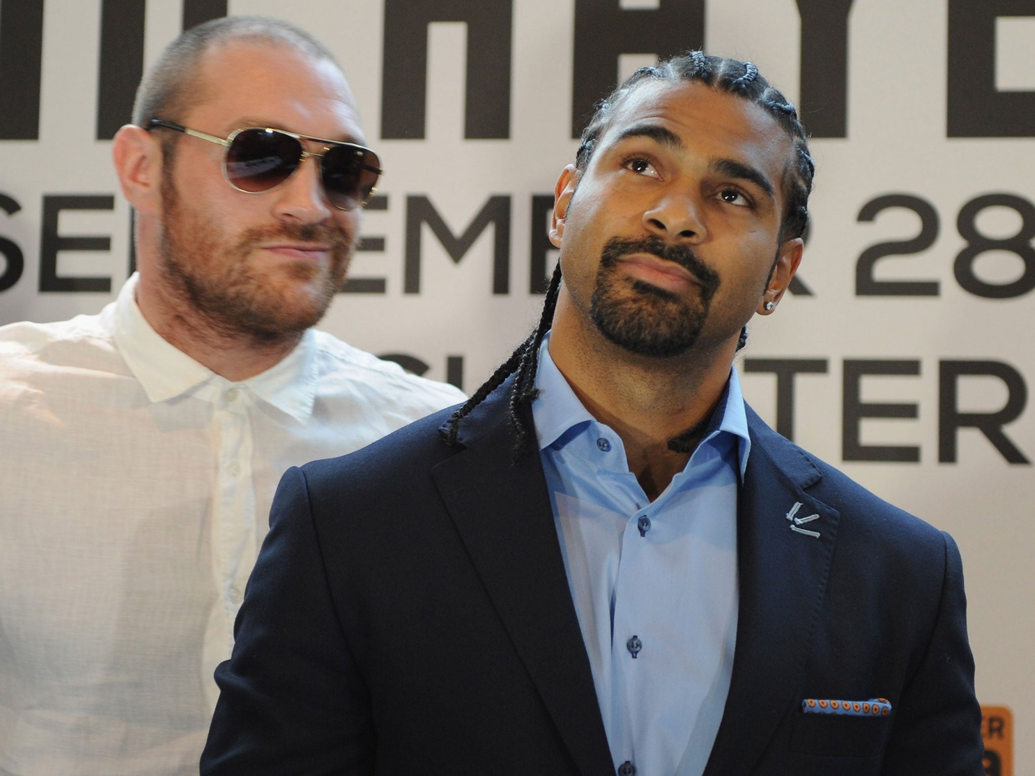 Tyson Fury, left, has his eyes on a match with David Haye