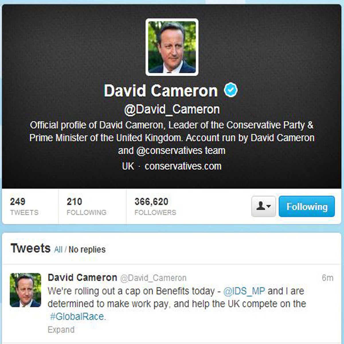 I Like Tits Daily' among bizarre Twitter accounts followed by David  Cameron's office, The Independent
