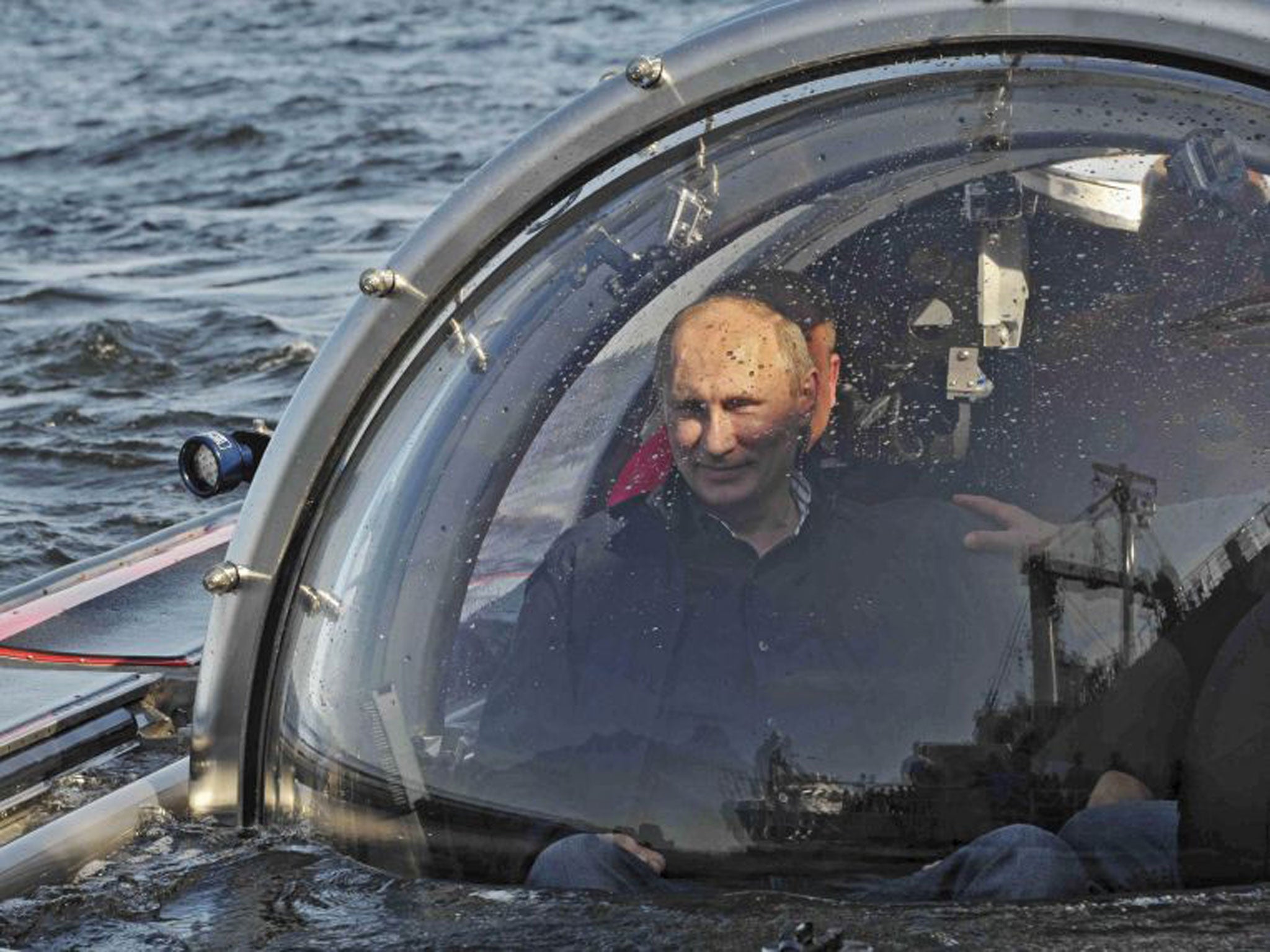 Vladamir Putin in his aquatic vehicle