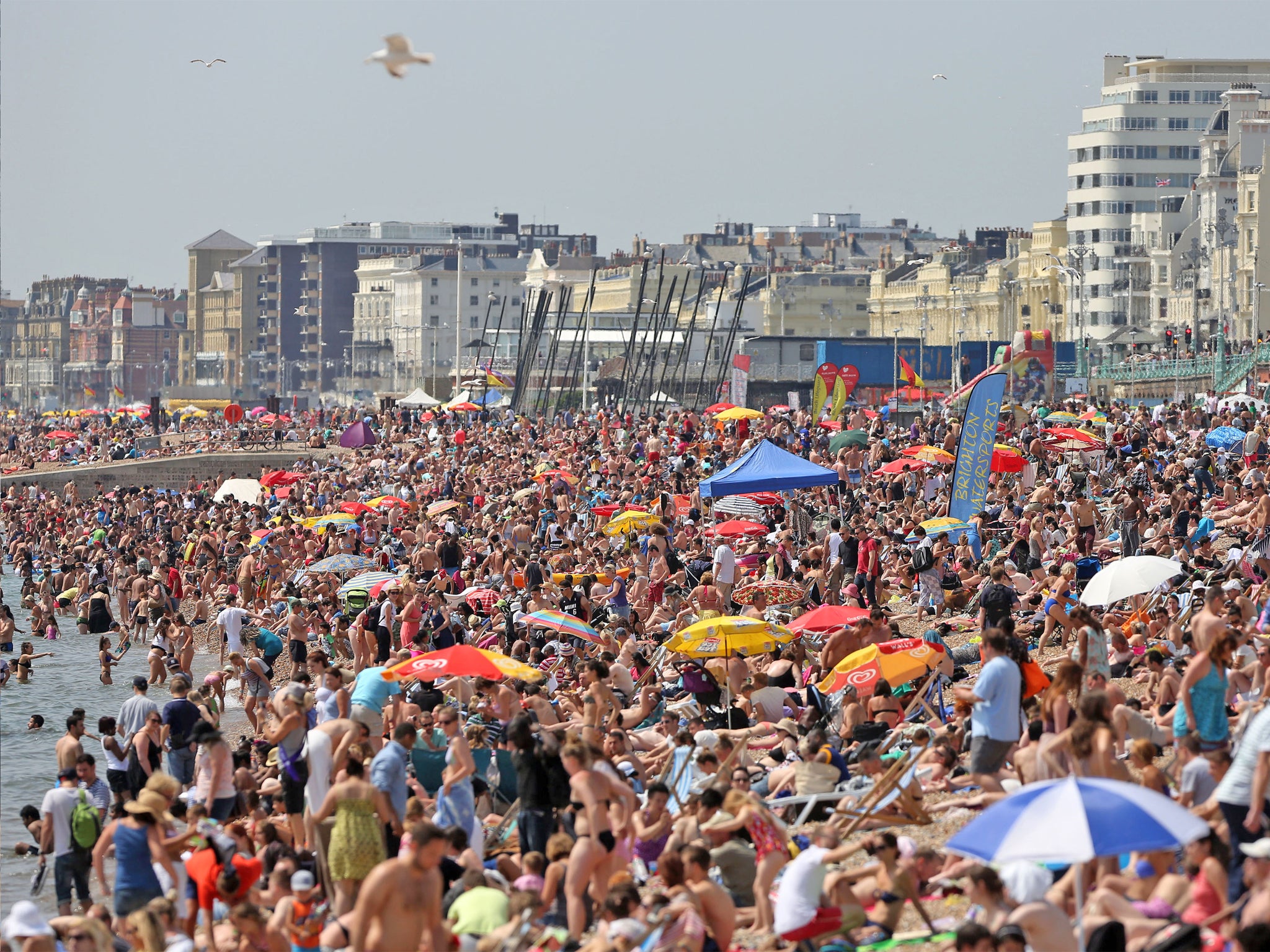 A packed Brighton beach last weekend