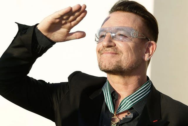 U2 singer Bono has been presented with France’s highest cultural honour