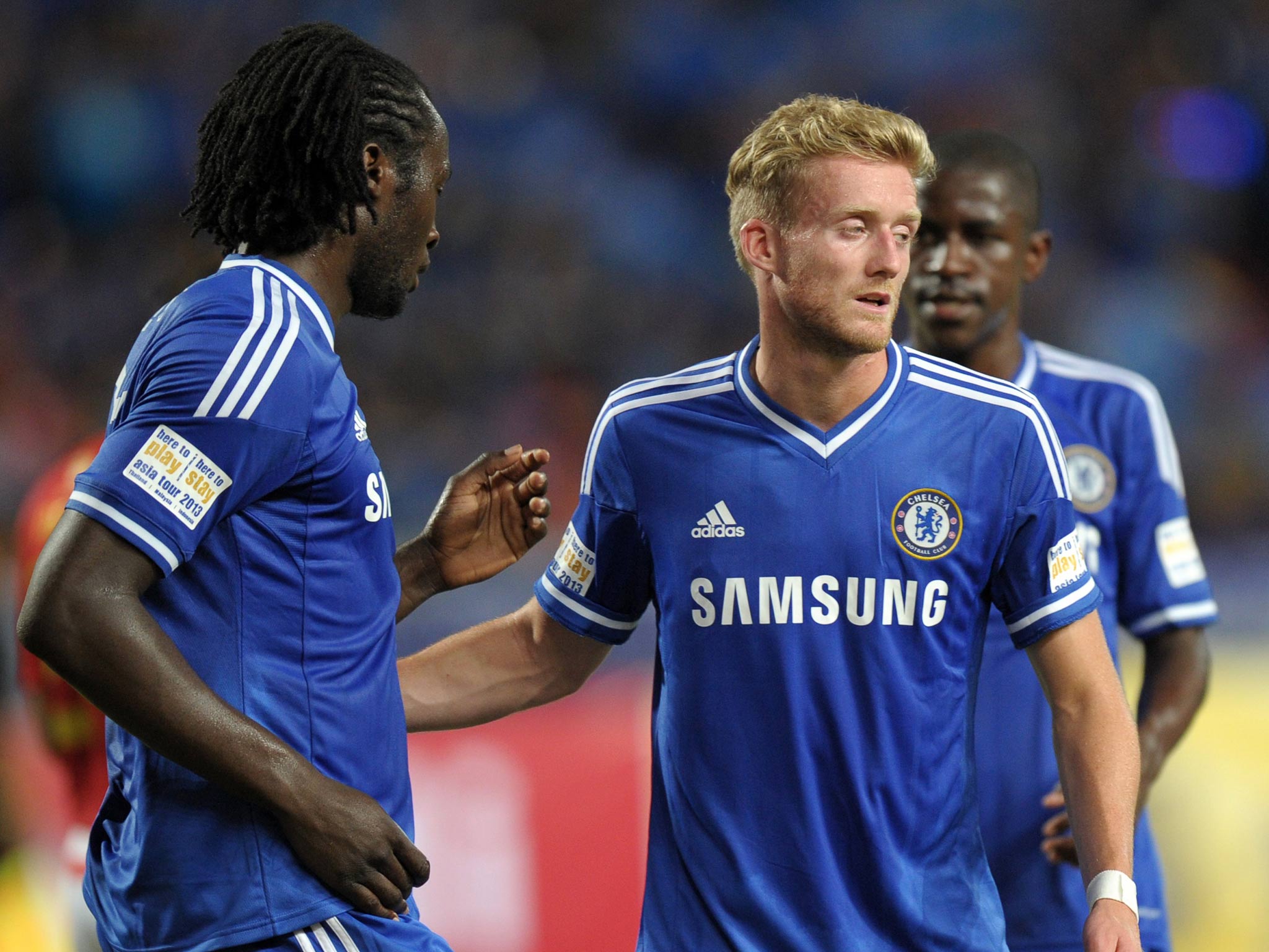 Andre Schurrle (right) will lead the line for Chelsea against PSG